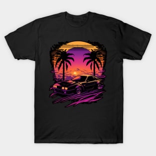 Retro Car in Synthwave Style T-Shirt